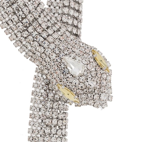 Silver Crystal Snake Serpent Rhinestone Choker Necklace - Picture 13 of 15